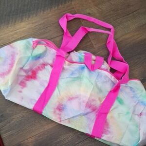 NWT Neutrogena Compact Travel Tie-Dye Tote Bag with Pink Straps